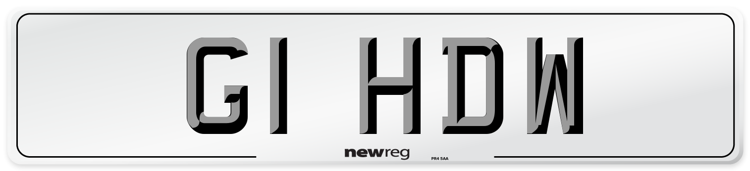 G1 HDW Number Plate from New Reg